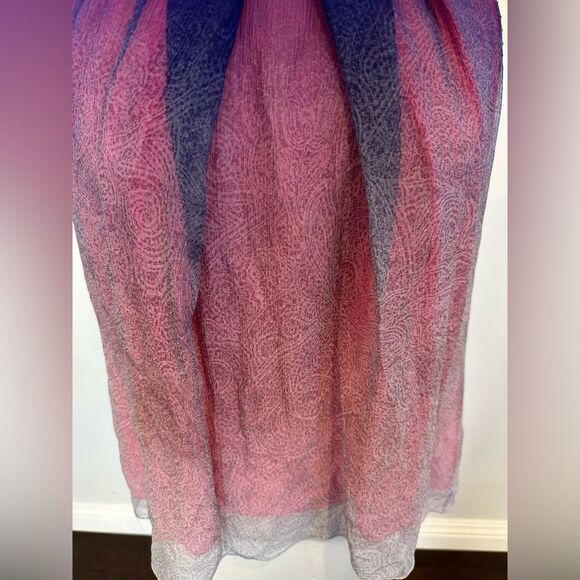 Elie Tahari Purple Printed 100% Silk Braided Neck Trim Sleeveless Halter Top Sma - Picture 2 of 8